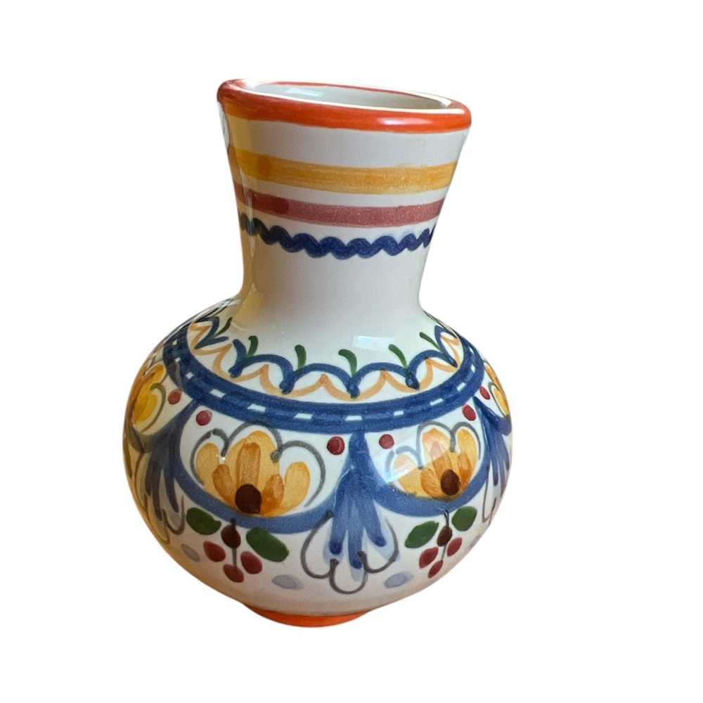 Handmade in Spain Colorful Ceramic Vase 4.25” tall